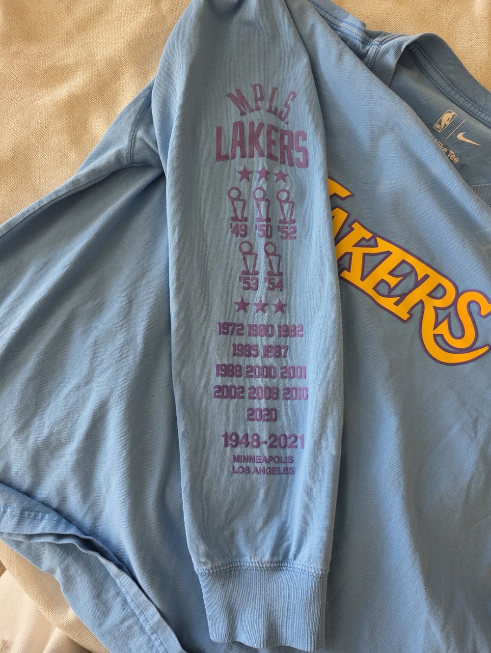 L.A.‎ Lakers Nike City Edition Courtside Heavyweight Long Sleeve Shirt Champions